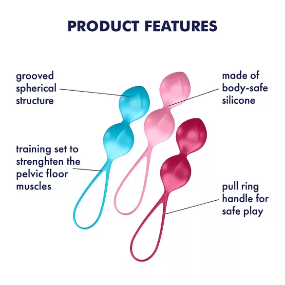 Satisfyer V Balls - geišakuulide duo komplekt - 3-osaline sett