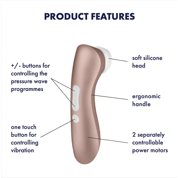 Satisfyer Pro 2+ - akuga kliitorivibraator (pruun)