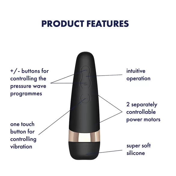 Satisfyer Pro 3+ - veekindel akuga kliitorivibraator must