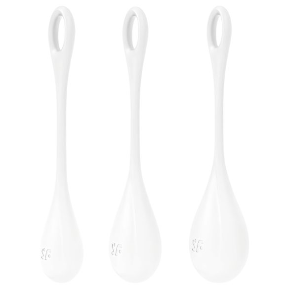 Satisfyer Yoni Power 1 - valge geishakuuli komplekt (3 osa)