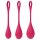 Satisfyer Yoni Power 1 - geisha kuulide komplekt - punane (3-osaline)