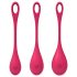 Satisfyer Yoni Power 1 - geisha kuulide komplekt - punane (3-osaline)