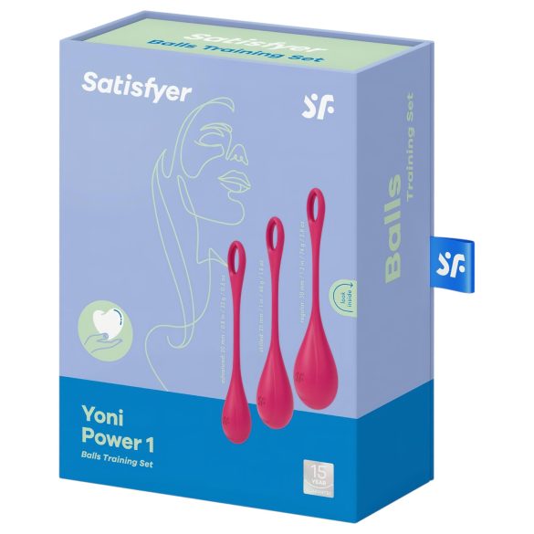 Satisfyer Yoni Power 1 - geishakuulide komplekt - punane - 3-osaline