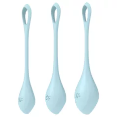   Satisfyer Yoni Power 2 - geishakuuli komplekt - sinine - 3-osaline