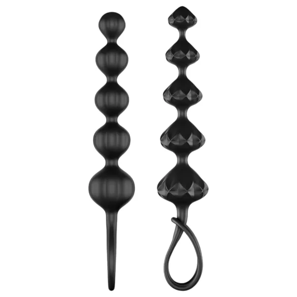 Satisfyer Love Beads - anaalhelmeste dildode komplekt - must