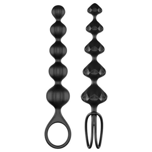 Satisfyer Love Beads - anaalhelmeste dildode komplekt - must