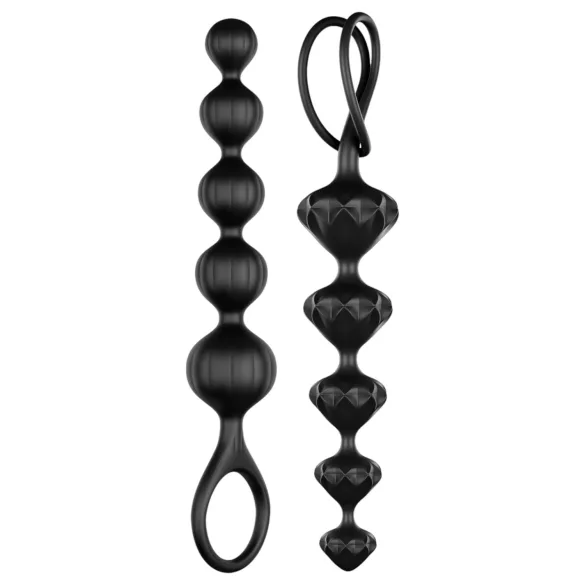 Satisfyer Love Beads - anaalhelmeste dildode komplekt - must