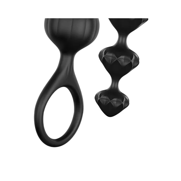 Satisfyer Love Beads - anaalhelmeste dildode komplekt - must