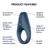 Satisfyer Rocket Ring - veekindel, vibraatoriga peeniserõngas (sinine)