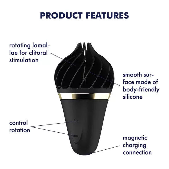 Satisfyer Sweet Treat - aku kliitori stimulaator - pöörlev - must