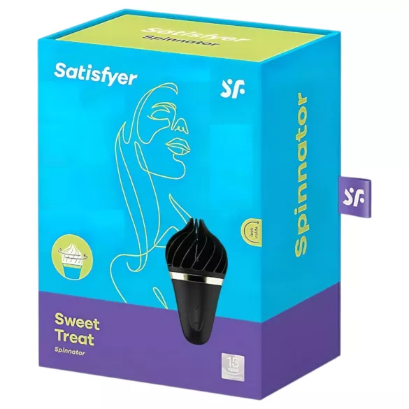 Satisfyer Sweet Treat - aku kliitori stimulaator - pöörlev - must