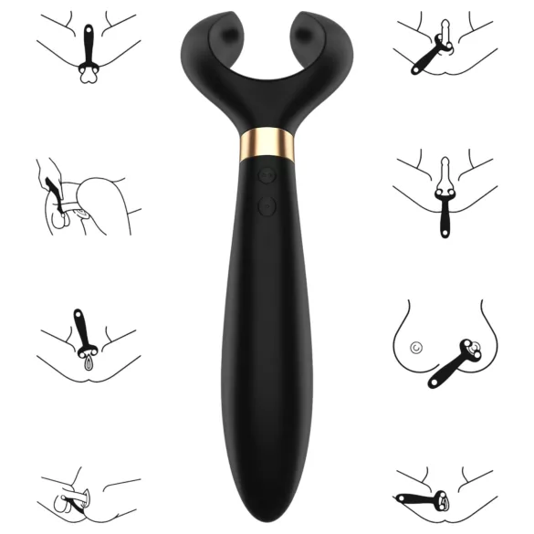 Satisfyer Endless Fun - paaridele vibraator - akuga, veekindel - must