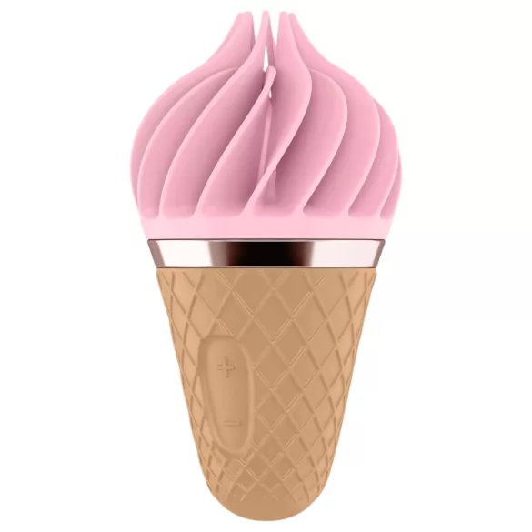 Satisfyer Sweet Treat - aku kliitorivibraator, pöörlev - roosa-pruun