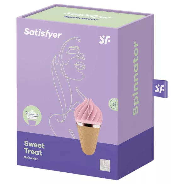 Satisfyer Sweet Treat - aku kliitorivibraator, pöörlev - roosa-pruun