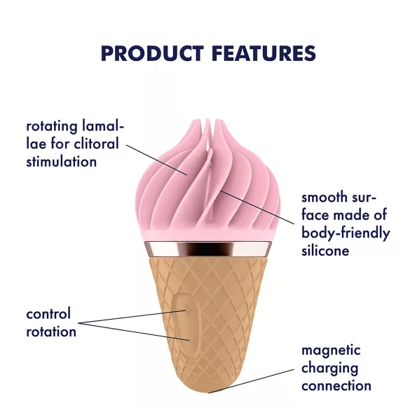 Satisfyer Sweet Treat - aku kliitorivibraator, pöörlev - roosa-pruun