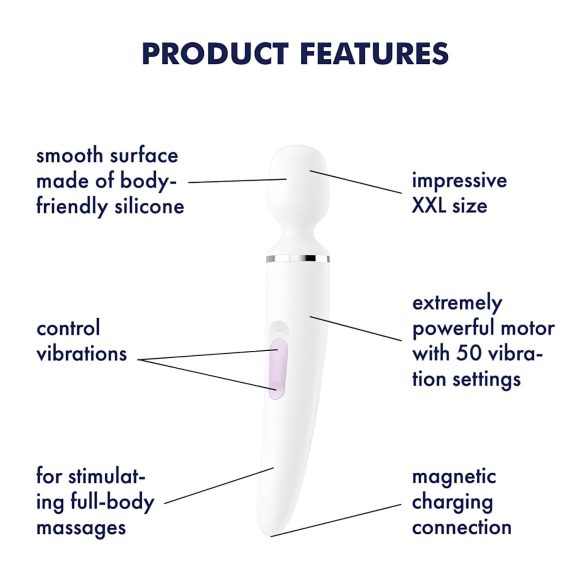 Satisfyer Wand-er Woman - veekindel massaaživibraator (valge)