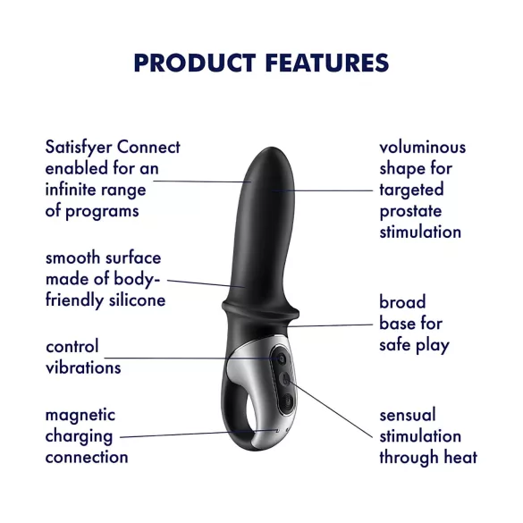Satisfyer Hot Passion - soojenev anal vibraator - must