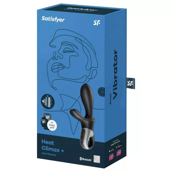 Satisfyer Heat Climax+ - rakenduse juhitav soojendusega anaalvibraator (must)