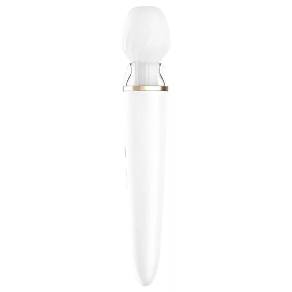 Satisfyer Double Wand-er - rakendusega juhitav masseeriv vibraator (valge)