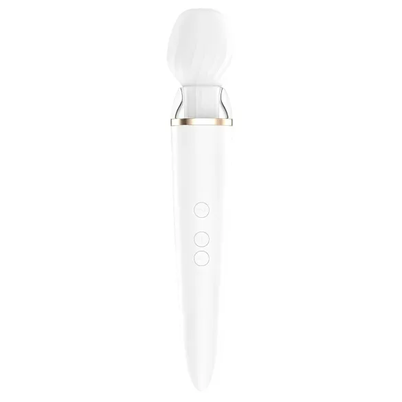 Satisfyer Double Wand-er - rakendusega juhitav masseeriv vibraator (valge)
