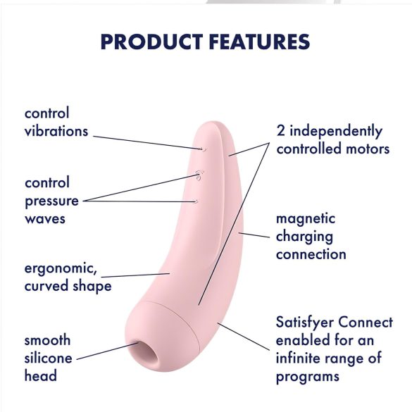 Satisfyer Curvy 2+ - kliitoristimulaator õhulainetega - roosa
