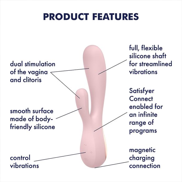 Satisfyer Mono Flex - nutikas veekindel vibraator (roosa)