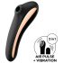Satisfyer Dual Kiss - laetav vagiina- ja kliitorivibraator (must)