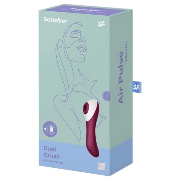 Satisfyer Dual Crush - aku tupe- ja kliitorivibraator - punane