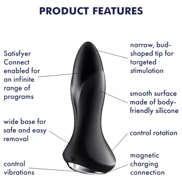 Satisfyer Rotator Plug 1 - anaalvibraator kuulidega - must