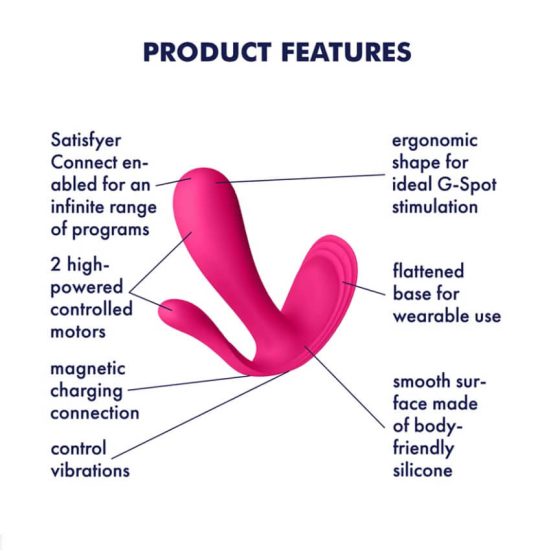 Satisfyer Top Secret Plus - Rechargeable Smart 3 prong vibrator (pink)
