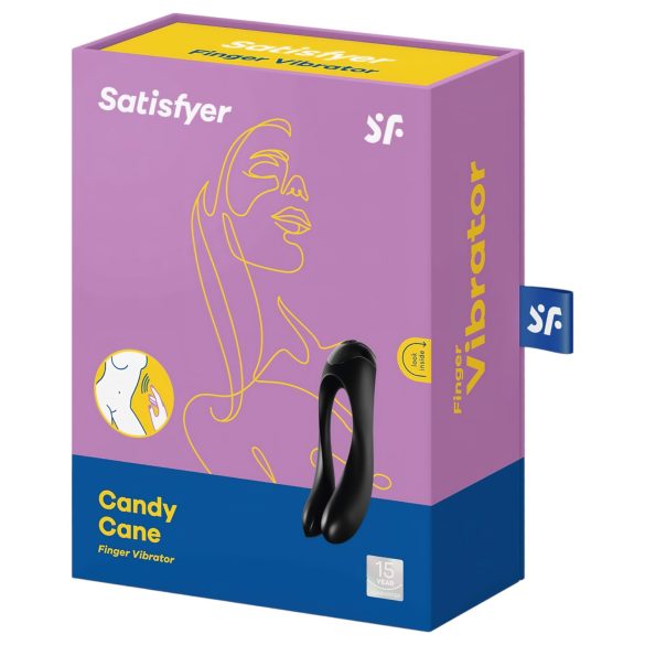 Satisfyer Candy Cane - aku, veekindel kaheharuline vibraator (must)