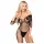 Penthouse High Profil - läbipaistev lilleline catsuit - must - XL