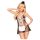 Penthouse Teaser - 3-osaline toatüdruku kostüüm (must-valge) - L/XL