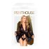 Penthouse Hypnotic Power - pitsiline lühike hommikumantel ja stringid (must) - XL