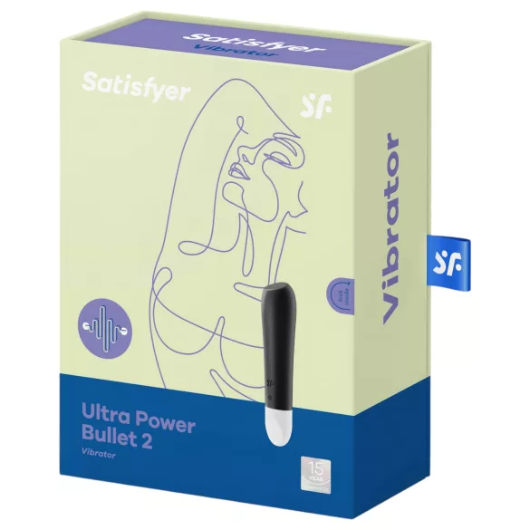 Satisfyer - vibraator Ultra Power Bullet 2 - veekindel, must
