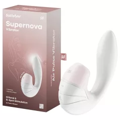   Satisfyer Supernova - akuga, õhulainetega 2in1 vibraator (valge)