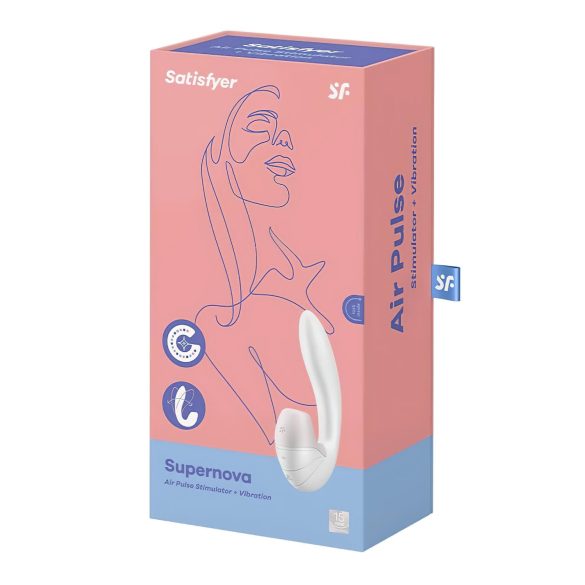 Satisfyer Supernova - aku vibraator ja õhulainestimulaator - valge