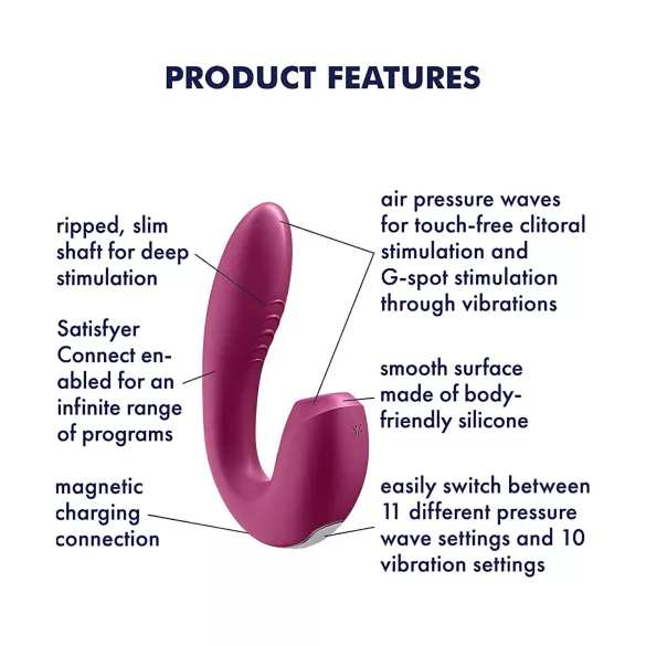 Satisfyer Sunray - aku vibraator ja lelu stimulaator - punane