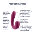 Satisfyer Sunray - laetav õhuimpulsi 2in1 vibraator (punane)