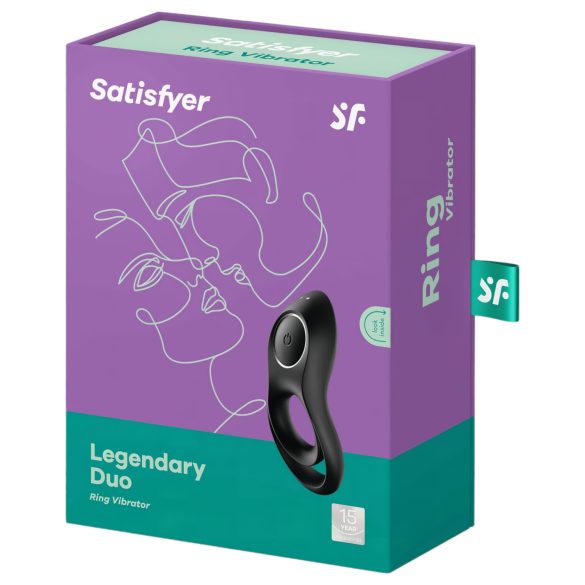 Satisfyer Legendary Duo - vibraatoriga erektsioonirõngas - akuga - must