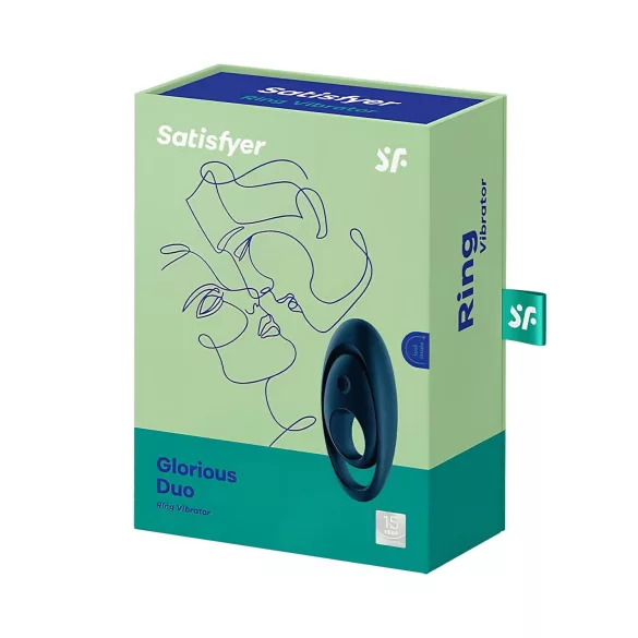 Satisfyer Glorious Duo - vibreeriv peenisekõru - sinine