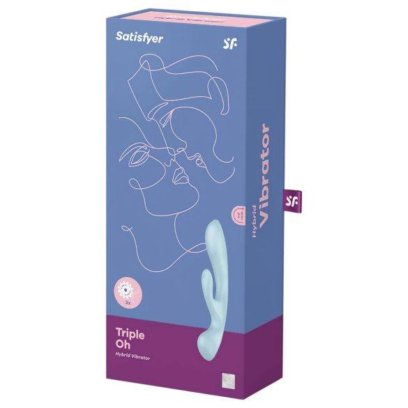 Satisfyer Triple Oh - aku vibraator kliitorivarrega - sinine