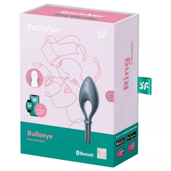 Satisfyer Bullseye - rakendusega juhitav vibratsiooniga peeniserõngas meestele (hall)