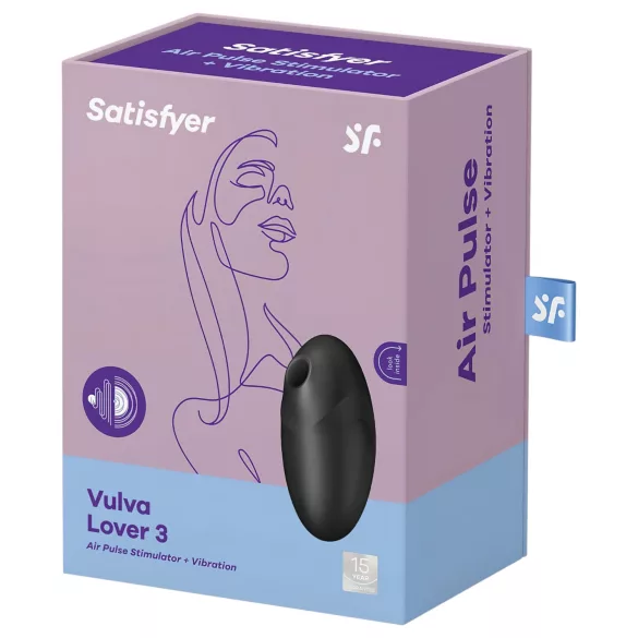 Satisfyer Vulva Lover 3 - kliitoristimulaator õhulainetega - must