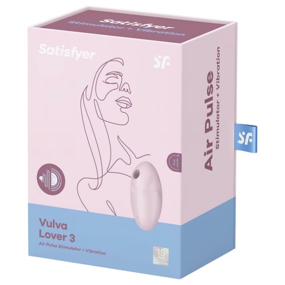 Satisfyer Vulva Lover 3 - aku klitoristimulaator õhulainetega - roosa