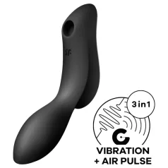   Satisfyer Curvy Trinity 2 - õhuimpulsi ja vibraator 2in1 - must