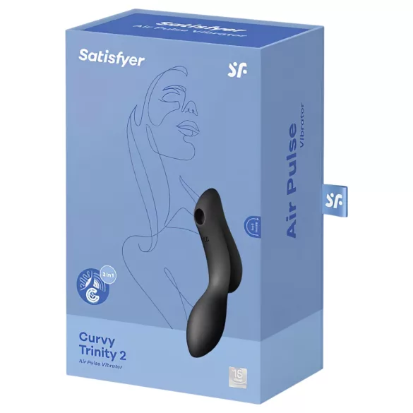 Satisfyer Curvy Trinity 2 - õhuimpulsi ja vibraator 2in1 - must