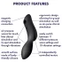 Satisfyer Curvy Trinity 2 - õhuimpulsi ja vibraator 2in1 - must