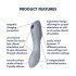 Satisfyer Curvy Trinity 3 - õhulainega 2in1 vibraator (hall)