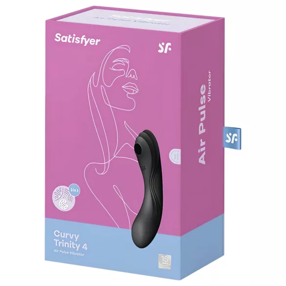 Satisfyer Curvy Trinity 4 - õhulainega 2in1 vibraator - must